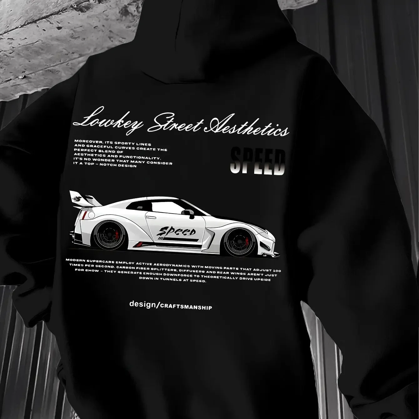 New racing-style hoodie with graphic print unisex design perfect for everyday wear and also makes a great holiday gift
