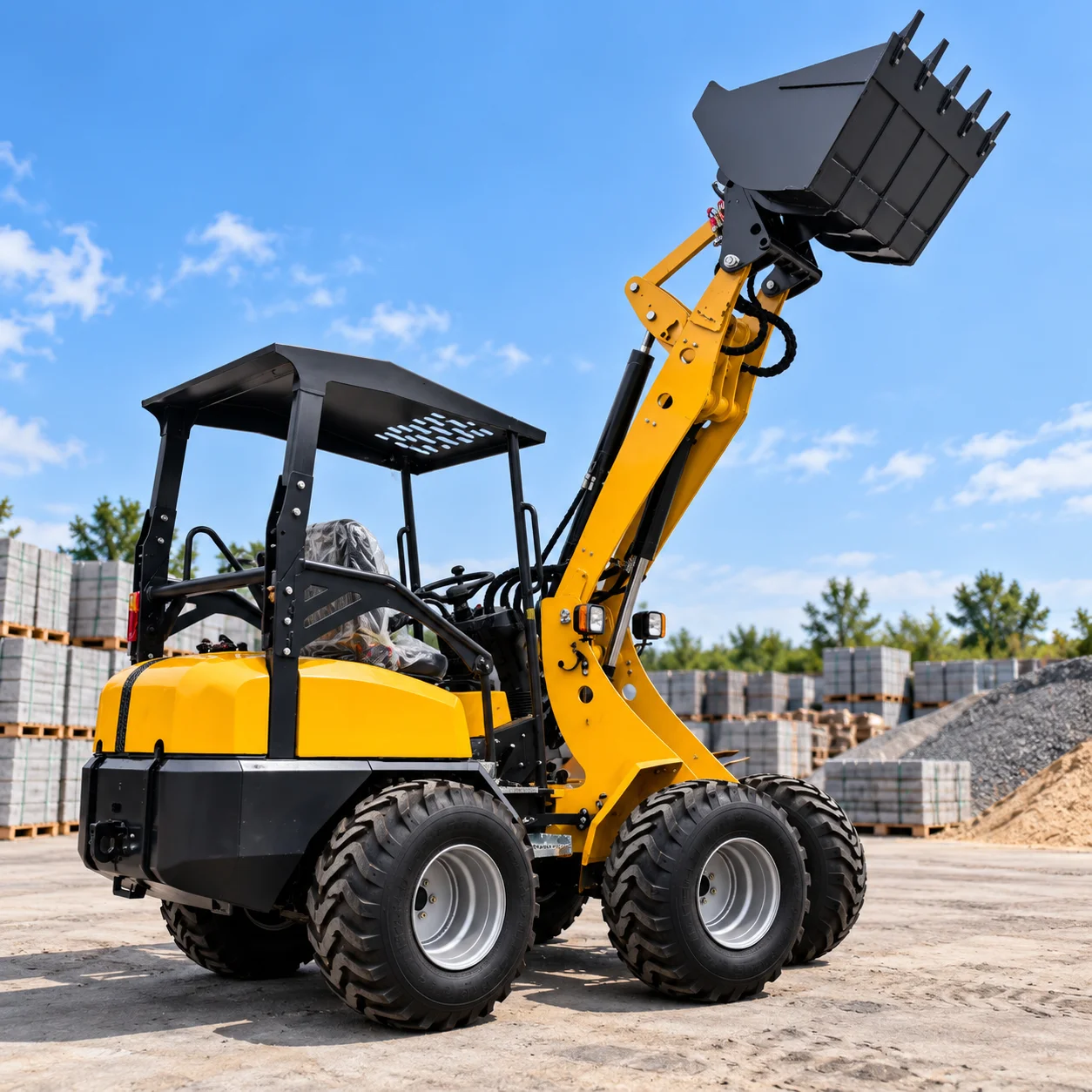 Compact Front End Loader KZL930 23HP 0.3m3 Bucket 12km/h Mini Wheel Loader for Construction Yard Material Handling