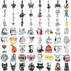 New 925 Silvering Cartoon Cat Spider Rabbit All Saints' Day Charm Bead fit Original Pandora Bracelet Trinket DIY Women Jewelry