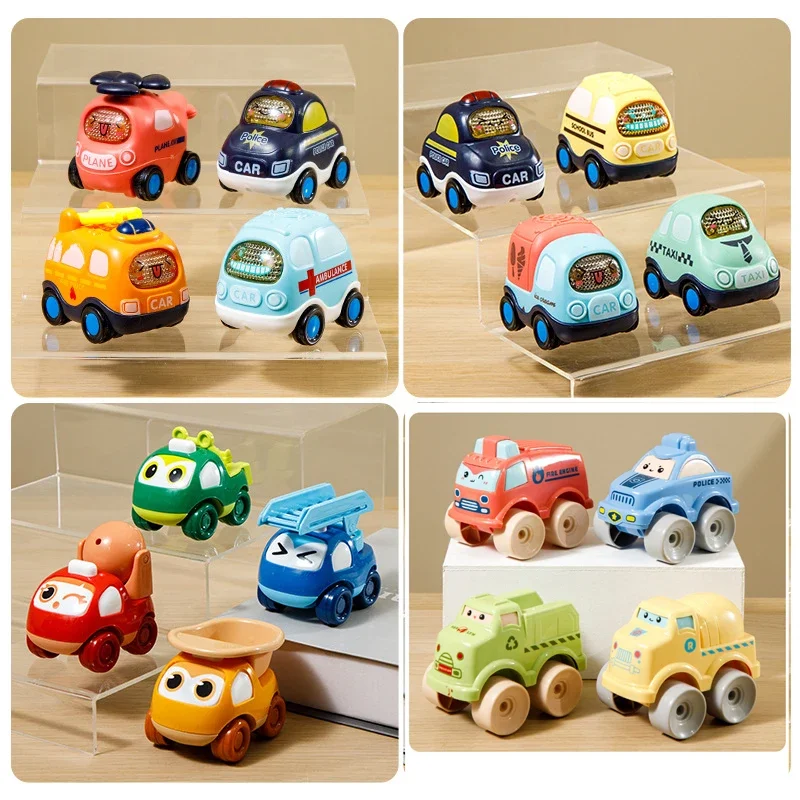 Carro inercial animal dos desenhos animados para meninos e meninas, carro de engenharia deslizante interativo para crianças, Baby Mini Press Go Toys, atacado