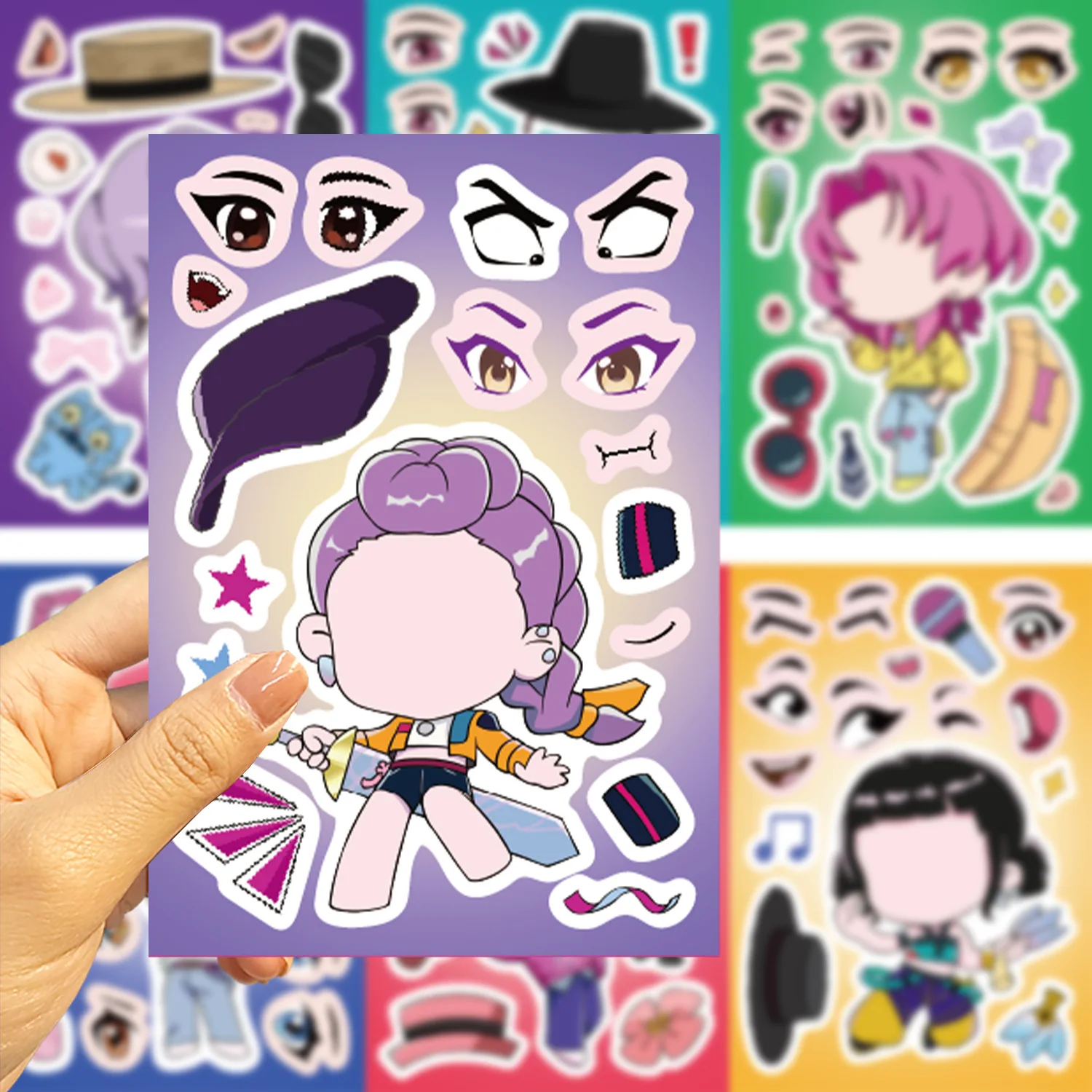Cartoonwitchhunter girl groupassembly seriescollage decoration mobile phone hole water cup skateboard waterproof PVC sticker