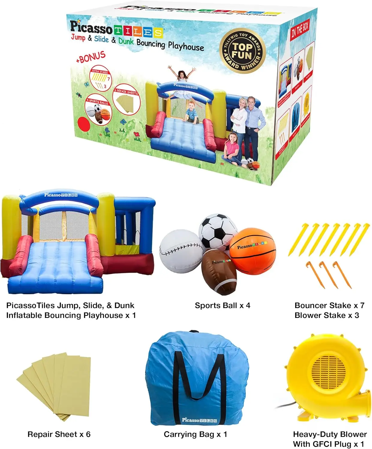 Maison gonflable de saut de videur de 12x10 pieds, toboggan de saut, maison de jeu Dunk avec jante de basket-ball, 4 balles de sport, ent pleine taille