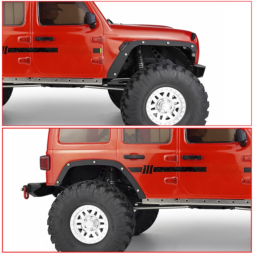 AXSPEED Stainless Wheel Eyebrow Fender Flares for Axial SCX10 III AXI03007 JEEP Wrangler 1/10 RC Crawler Car Shell Body Parts