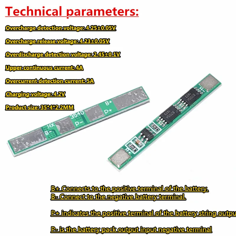 18650 Lithium Battery Charge Protection Board 3A 7.5A 12A 3.2/3.7/7.4/8.4V Charging Voltage/Short Circuit/Overcharge Prevention