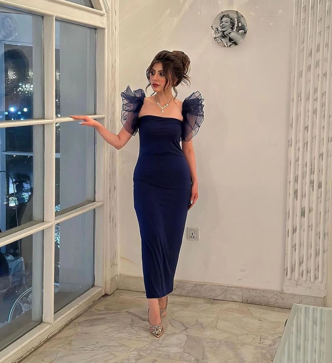 AsaNagi Royal Blue Prom Dresses Square Neck Sleeveless Ankle-Length Women Simple Elegant Party Dress 2023  فساتين السهرة