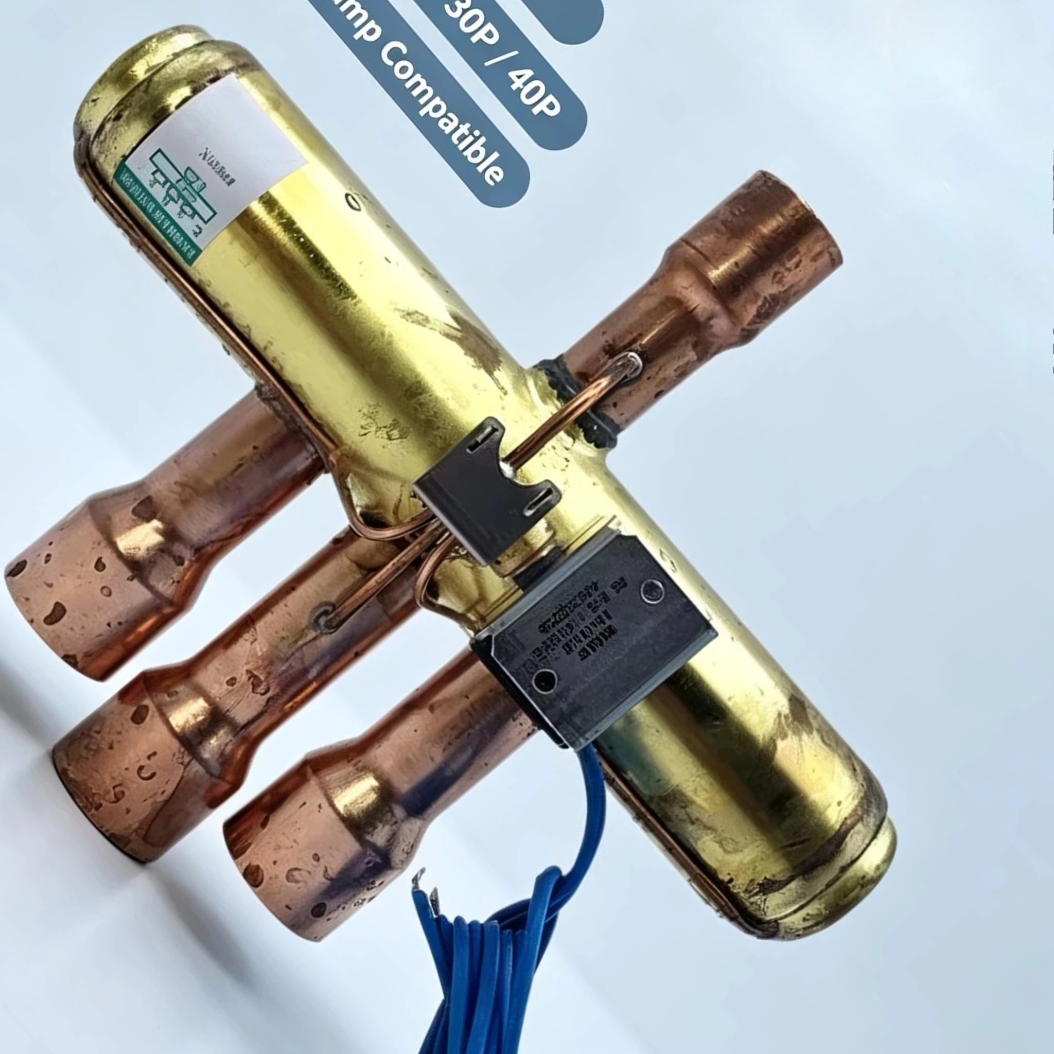 Four Way Reversing Valve for Air Source Heat Pump Air Conditioner 5P 10P 12P 15P 20P 30P 40P HVAC System Universal Replacement