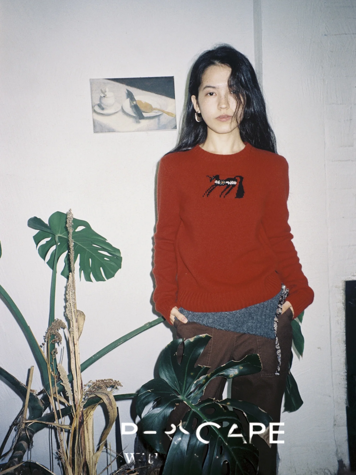 

Мягкий шерстяной вязаный свитер, круглый, с вышивкой, Cisas, красный, новогодний, красивый, из австралийской мериносовой шерсти, женская мода