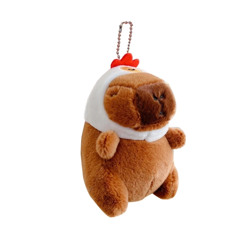 Lindo llavero felpa Capybara dibujos animados, adorno para bolso mujer, decoraciones para bolso escuela, mochila