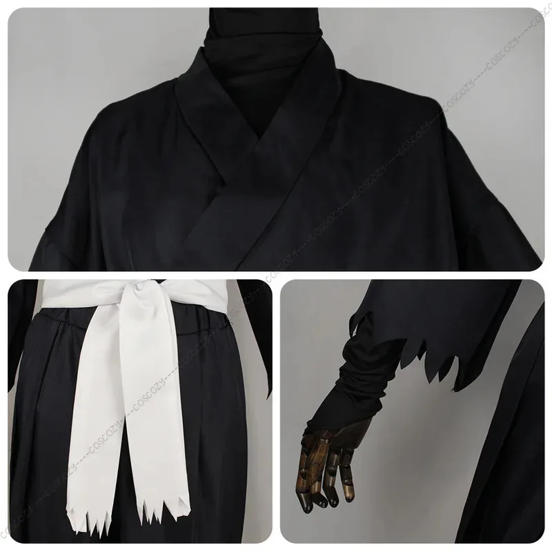 Hell's Paradise Gabimaru Cosplay Costume Jigokuraku Ninja Black Uniform Short White Wig Party Carnival Event Men Cosplay Costume