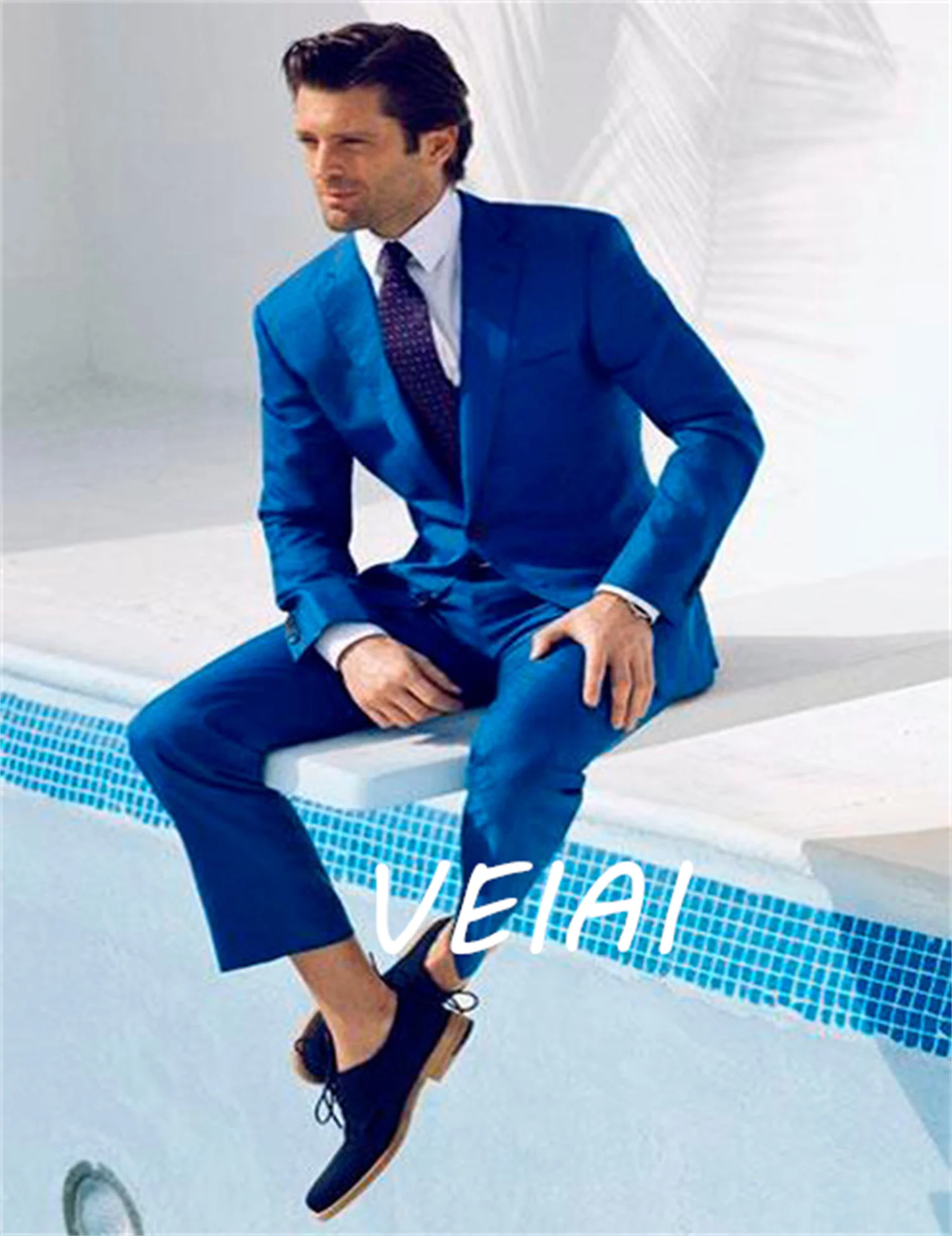 

CustomizedNew 2022 Latest Coat Pant Designs Royal blue Suit Custom Groom Blazer Men Suits Slim Fit Terno(Jacket+Pants)