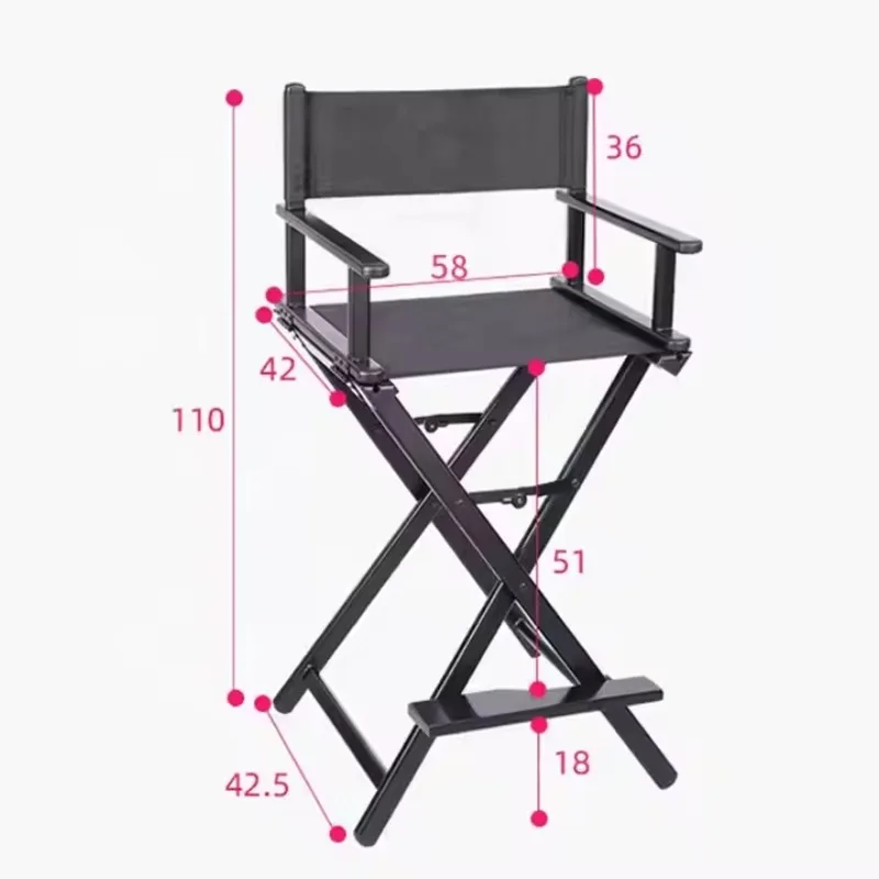 Professional Aluminum Alloy Folding Beauty Massage Chair Outdoor Makeup Leisure Director Chair High Quality