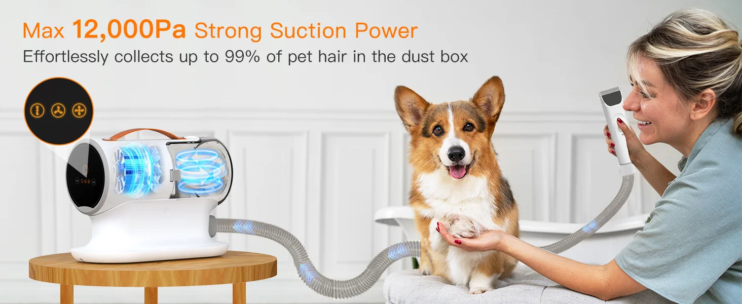 STLF5 in 1 Dry Room Hair Machine Grooming Automatic Pet Dryer Set Professional Vacuum Trimmer Pet Grooming Vacuum view 5
