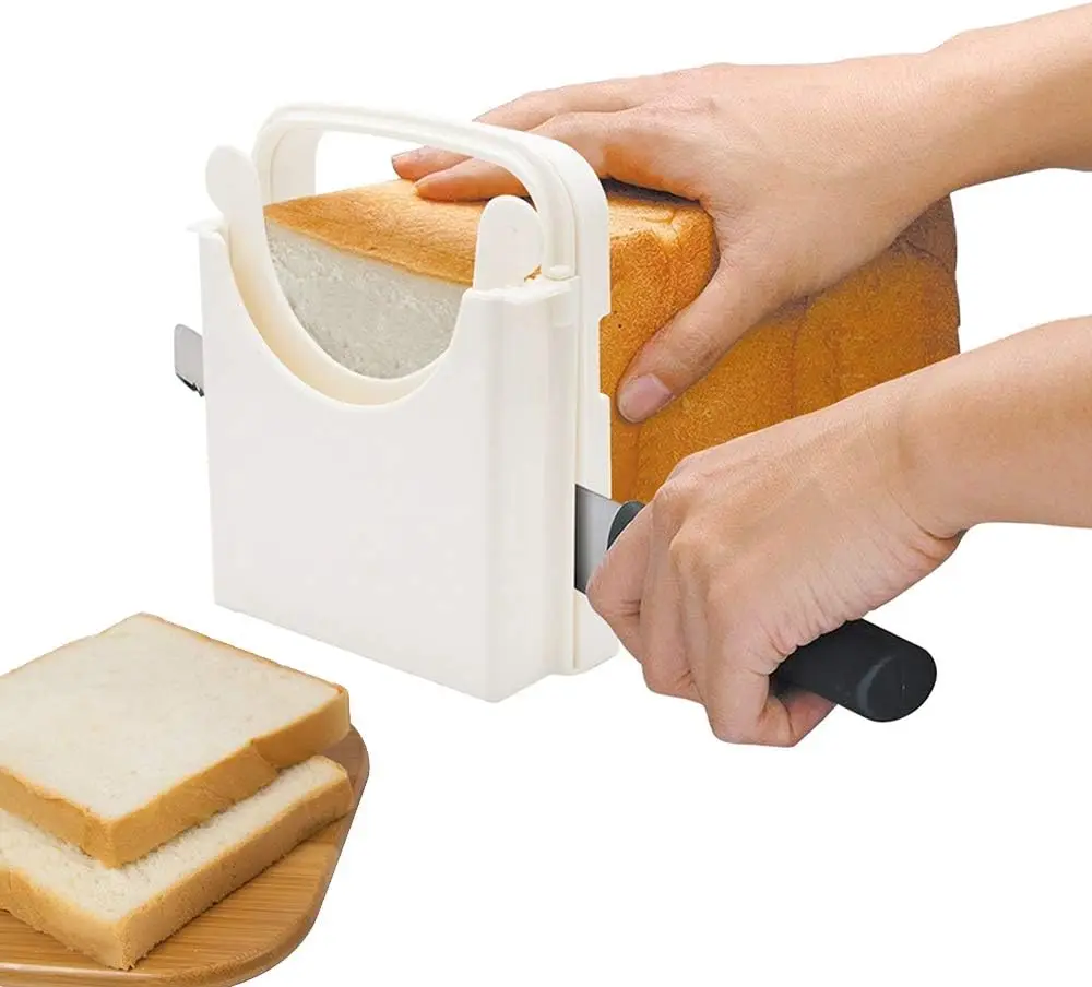 

Bread Slicer,Adjustable Toast Slicer,Foldable and Loaf Cutter with Cutting Board for Homemade Bread & Loaf Cakes Kitchen Tools
