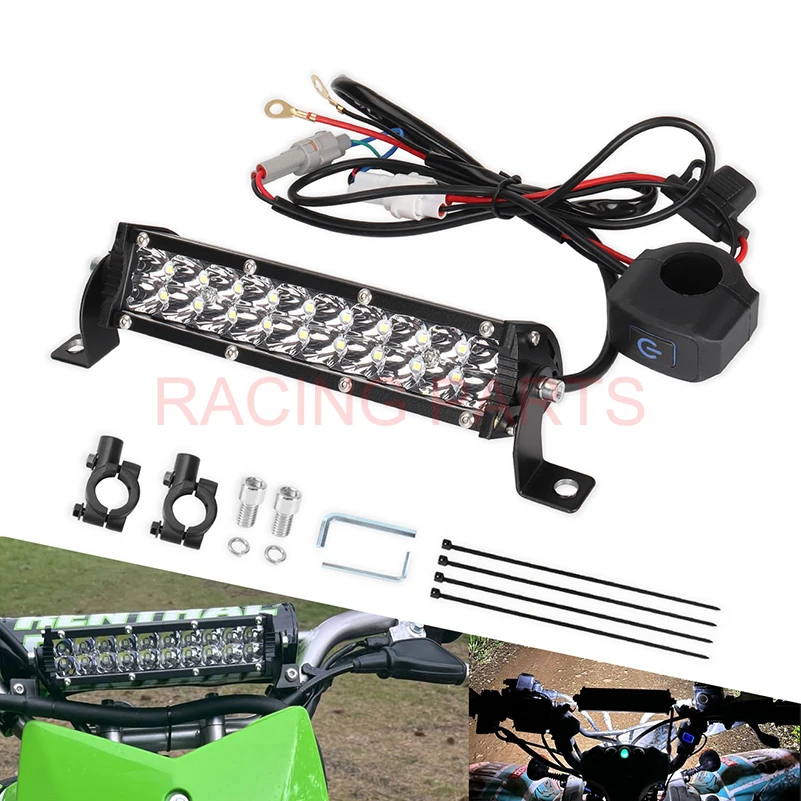AliExpress qxmotorracing 60W Motocross LED Light Bar Kit with Mounting Bracket Switch Wiring for CRF250F CRF110 TTR110 YZF250 RM KX SSR SDG Dirt Pit Bike