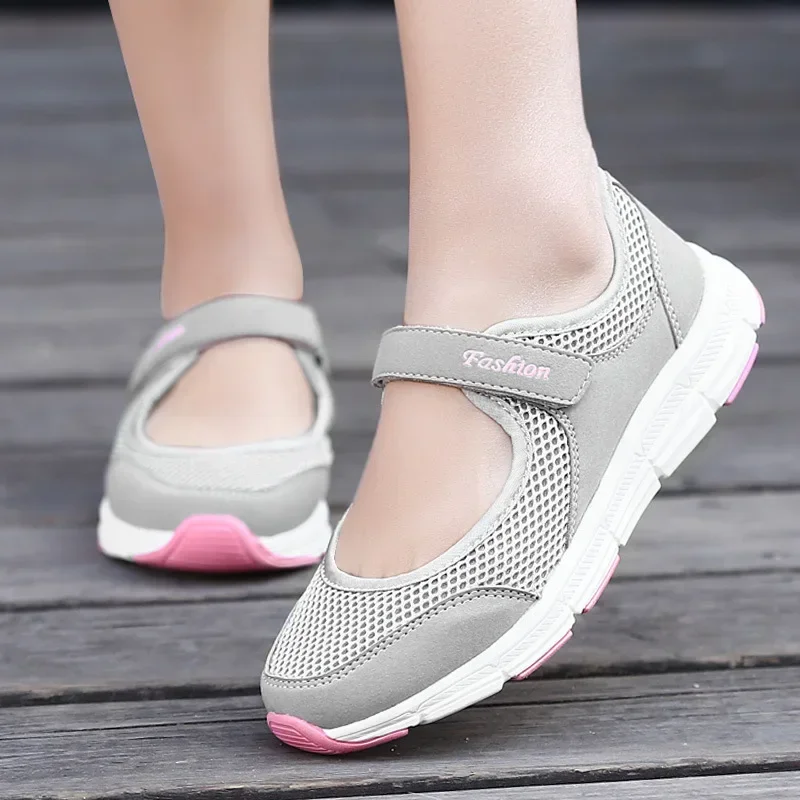 2022 Summer Women Casual Shoes Soft Portable Sneakers Walking Shoes Flat Soles for Women Breathable Slip on White Shoes