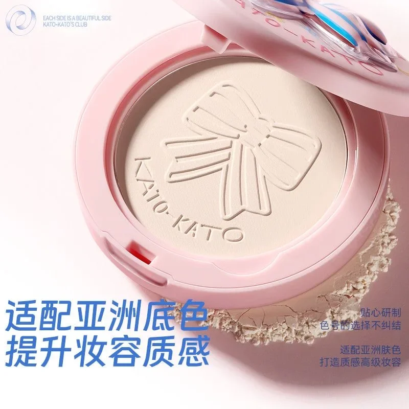 KATO Natural Matte Pressed Powder Oil Control Brighten Whitening Face Base Foundation Compact Concealer Makeup Cosmetics 9g
