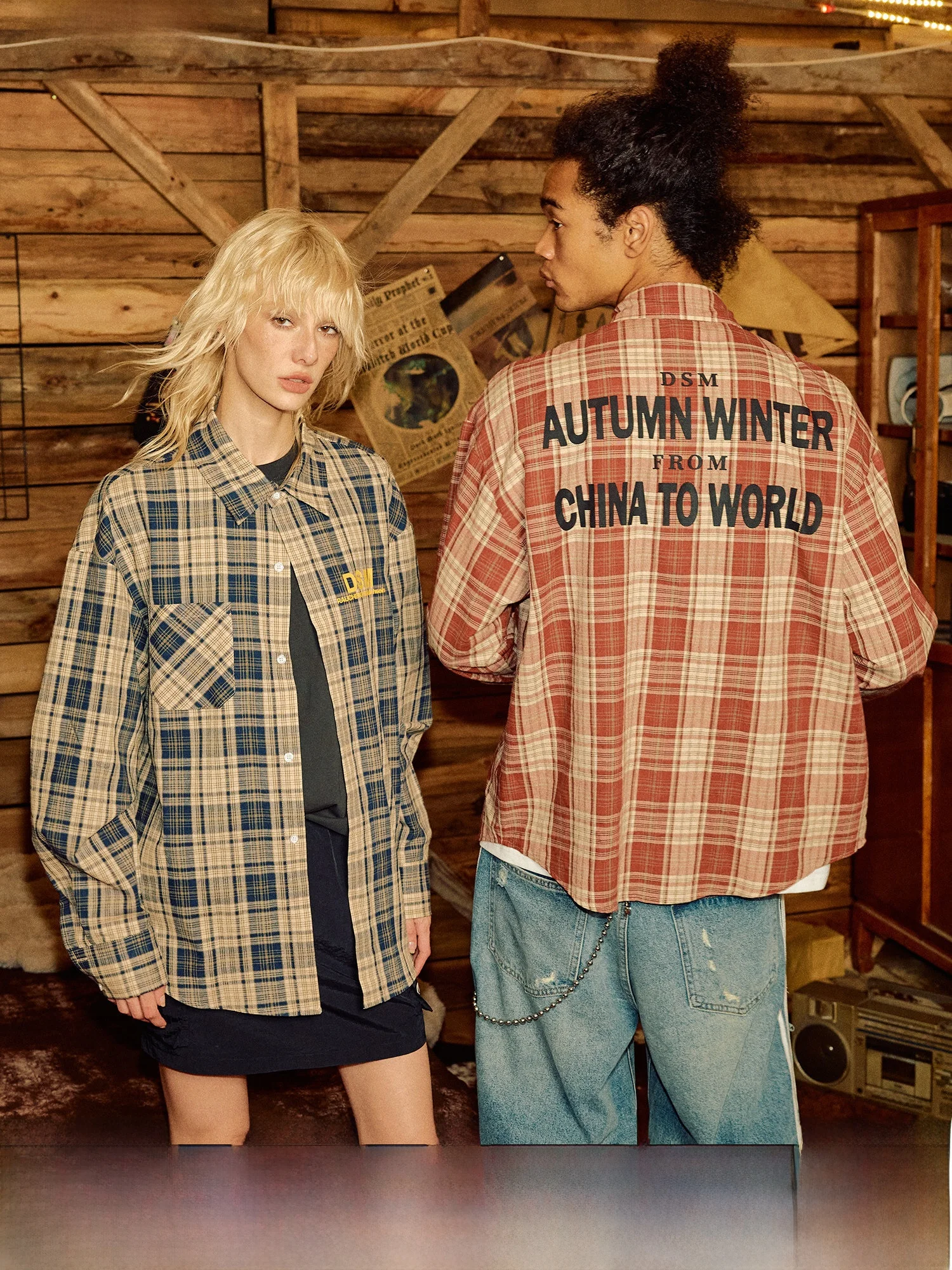 

Done American Retro Loose Long Sve irt Color Blo Plaid Youth ular Breathable Wear Resistant Cotton Men's irt