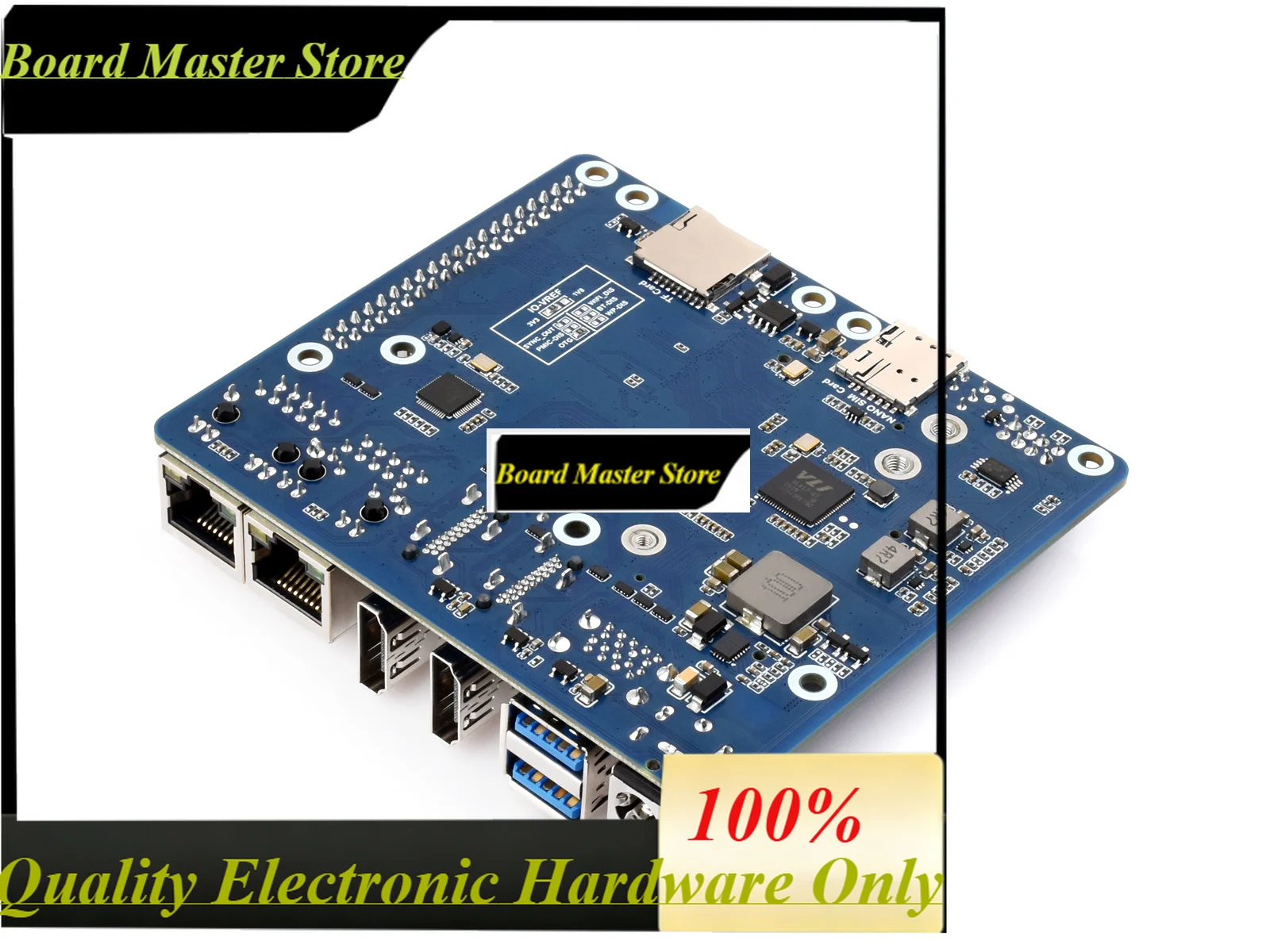 BoMasMRaspberry Pi Cm5 Dual Ethernet Board Kit With & Psu, Dual 4k , 2.5g Lan, Nvme, 4g/5g Support