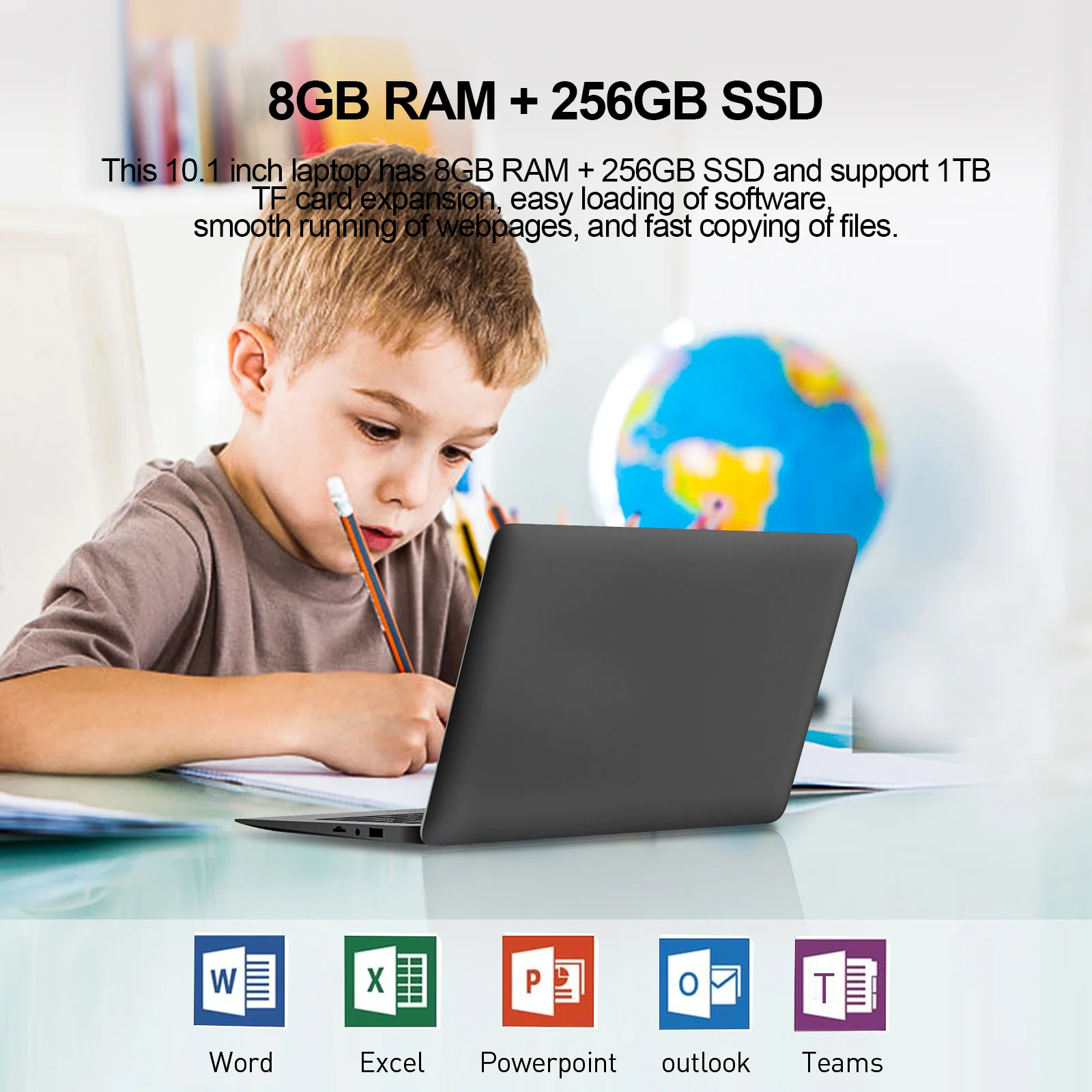 Mini ordenador portátil Intel N4000 de 10,1 pulgadas, Notebook pequeño y delgado para oficina, 8G + 256G, Netbook de aprendizaje para estudiantes, Bluetooth, PC portátil