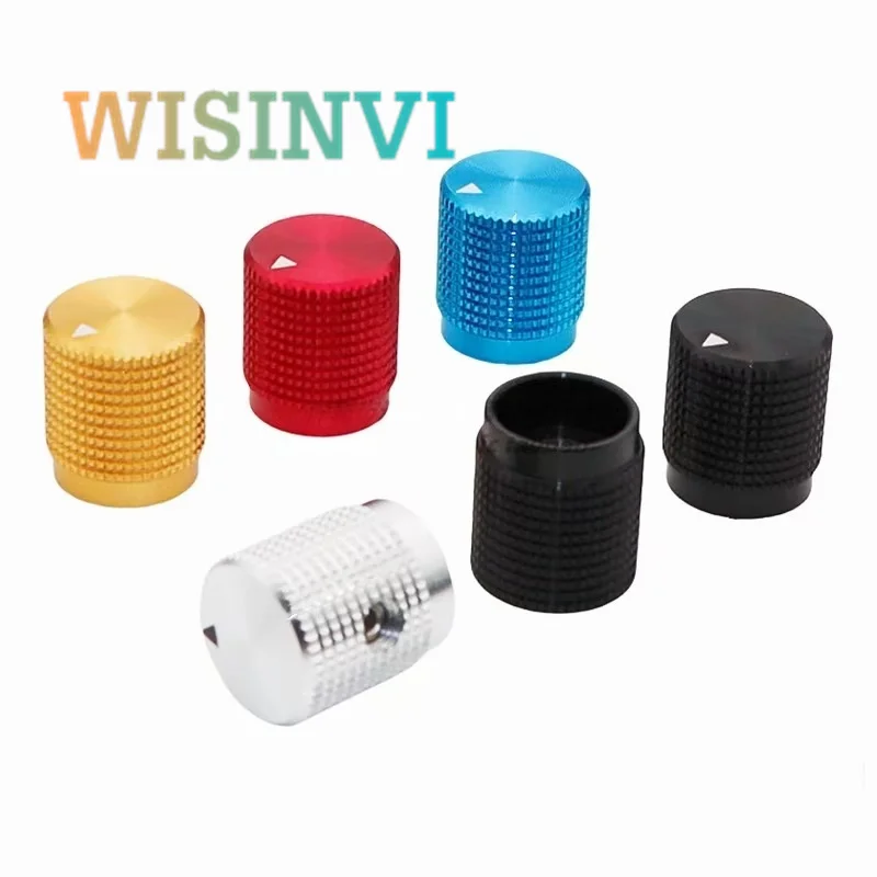 

2 шт., оборудование для воспроизведения звука из алюминиевого сплава, крышка ручки потенциометра, крышка ручки усилителя 14x16 мм, круглое отверстие 6 мм