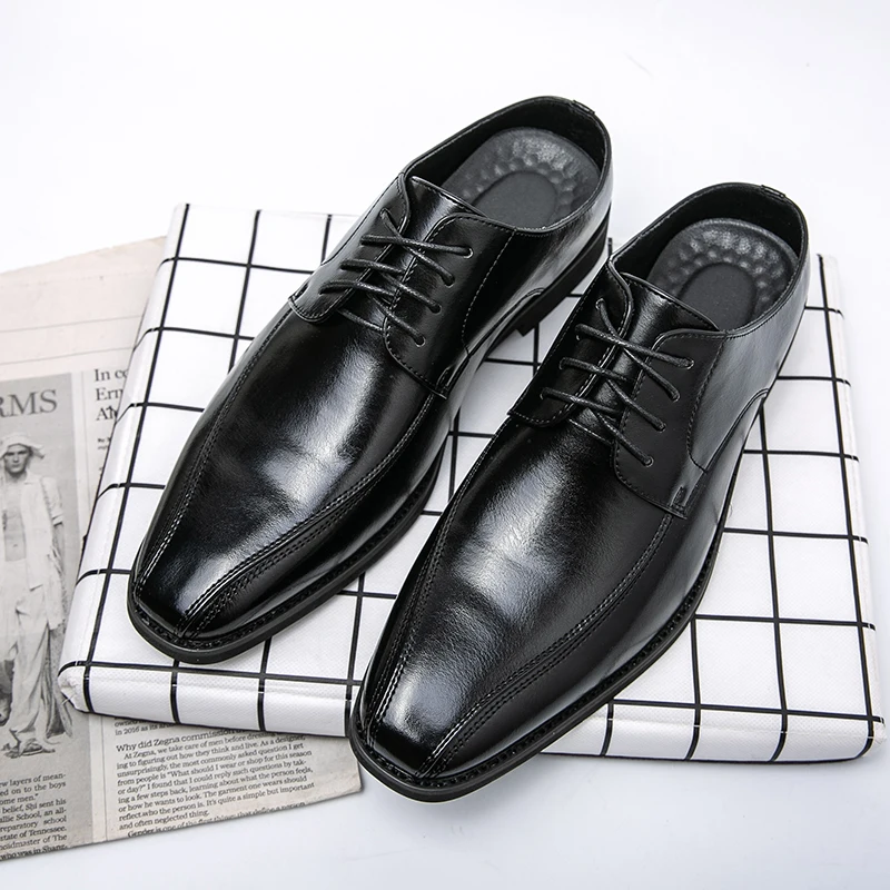 

Luxury Brand Men's Genuine Leather Shoes Soft Soles Comfortable Loafers Men's Interview Work Shoes Banquet Dress Shoes