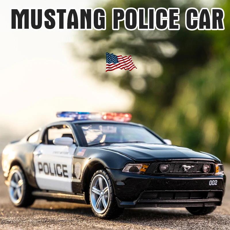 1:32 Alloy Car 2006 Ford Shelby Mustang GT350 Policecar Modle 911 Alloy Toy Car Models Diecast Metal Vehicle Model Cars Toys For