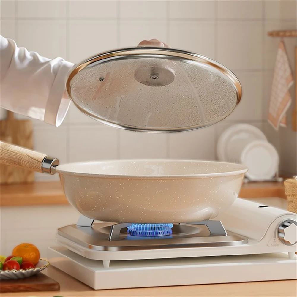 Deepen Non-Stick Frying Pan Wok Medical Stone Household Steak Pancake Pot Induction Cooker Gas Stove Universal Kitchen Cookware view 2