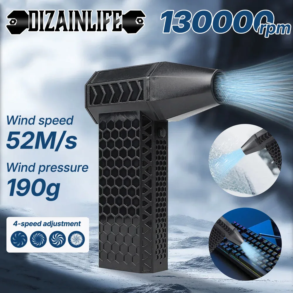 

Mini Air Blower Brushless Motor Turbo Jet Violent Fan Handheld Turbofan Electric Air Duster Portable Home Keyboard Cleaning Tool