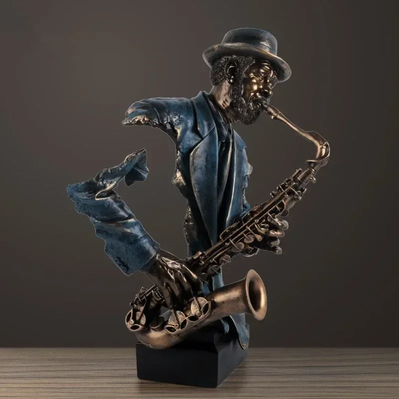 

[TML] 57cm Modern Creative Music Saxophone Bust Statue Abstract Figure Musician Figurine Resin Art&Craft Home Decoration model