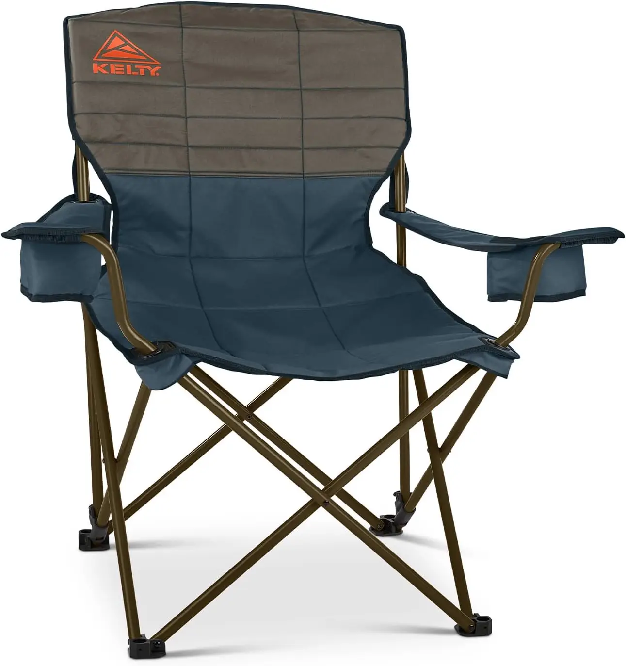 

Lounge Chair – Folding Outdoor Camp Chair, Insulated Cupholders, Customized Recline, Steel Frame, Padded Roll Storage