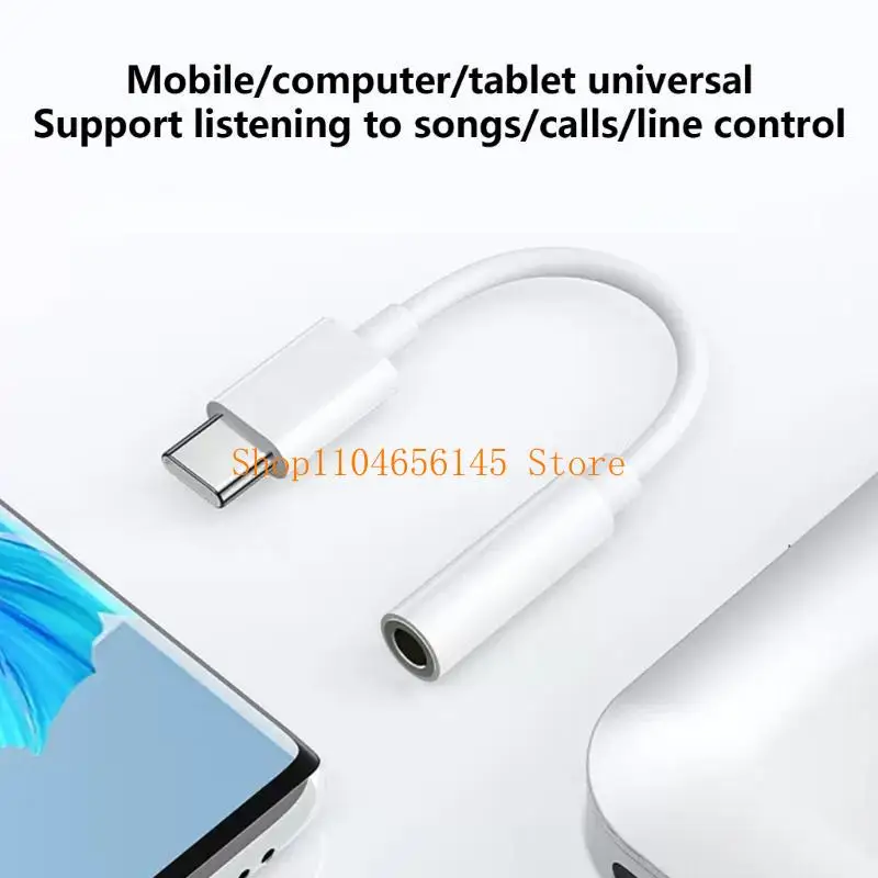 Cable auditivo 5asd tipo C a 3,5 mm, cable vídeo tejido suave para sonido claro y compatibilidad con dispositivos