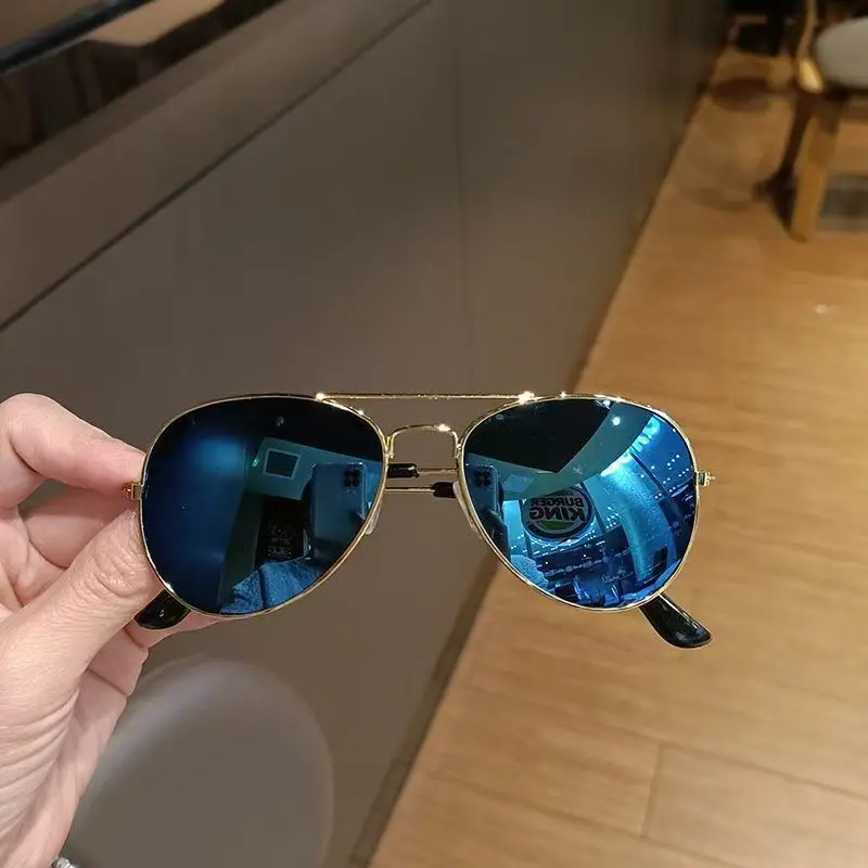 Klassische Piloten-Sonnenbrille für Kinder UV400 Metall Vintage Fahr-Sonnenbrille Outdoor Niedliche Mädchen Jungen Mode Sommer UV Kinder-Eyewear – Detail 5