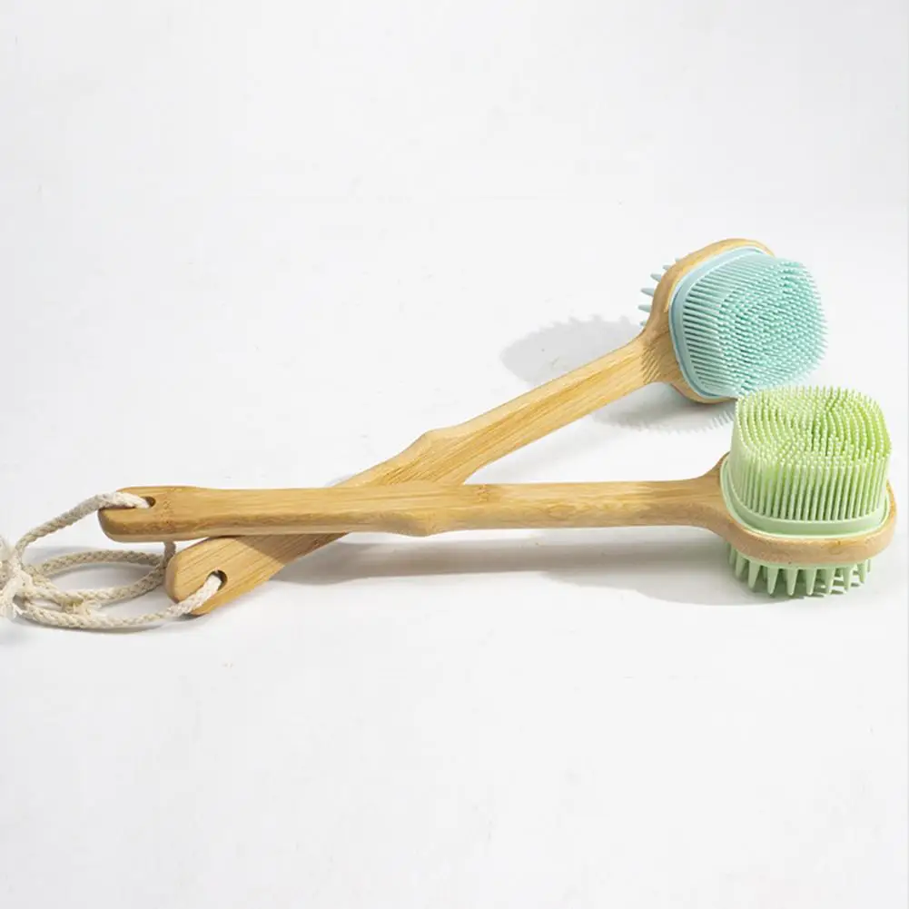 Multi-functional Bath Brush Double-sided Bath Brush Multi-functional Wooden Long Handle Bath Brush with Soft for Massage