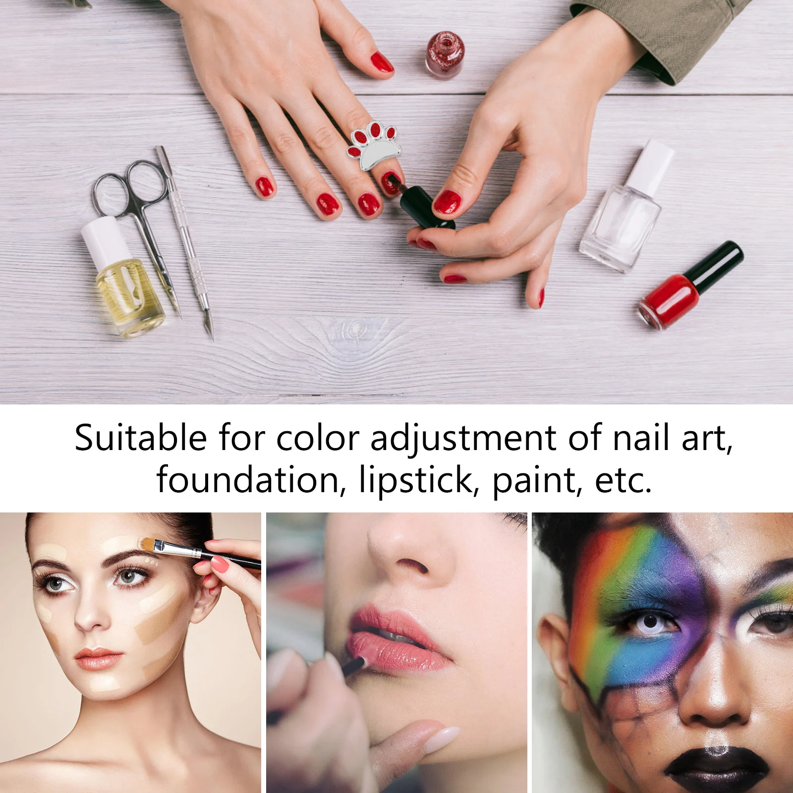 

2Pcs Nail Art Mixing Tray Ring Pallet Finger Ring Color Plate for Gel Polish Blending Display Nail Paint Board