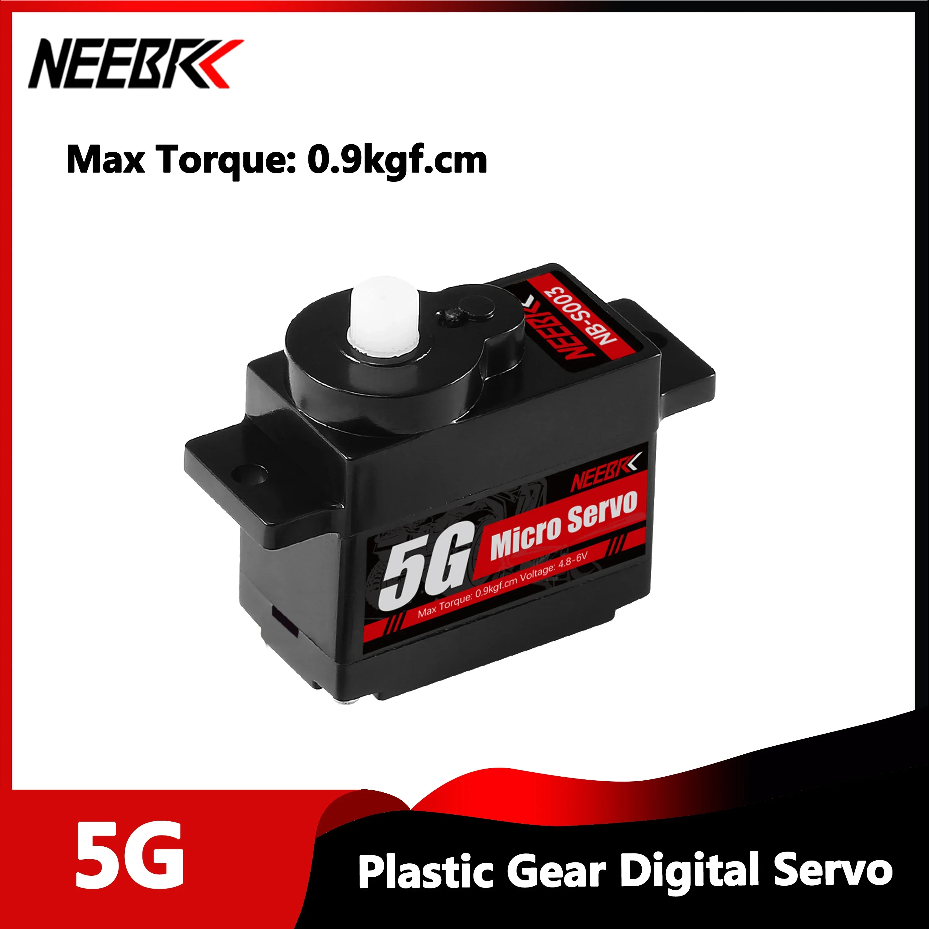 

NEEBRC 5g Mini Micro Servo Plastic Gear Waterproof Digital Servo for RC Car Fixed-wing Airplane Helicopter Dron Quadcopter Robot