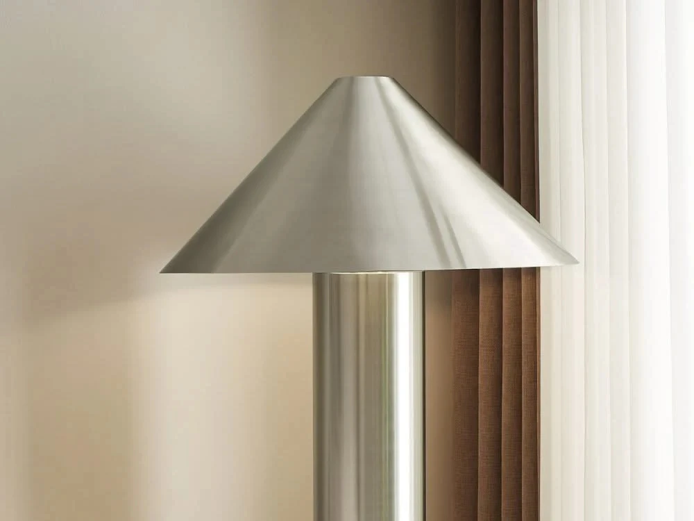 Stainless Steel Lampshade Floor Lamp Modern EU AU US Plug Minimalist Cone-shaped Light Fixture For Parlor Bedside Floor Lighting