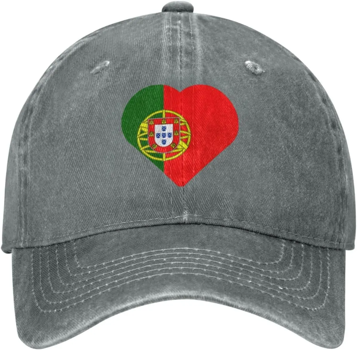 Portugal-Flag-Heart-Baseball-Cap-Cotton-Adjustable-Low-Profile-Dad-Hat-Casual-for-Men-Women