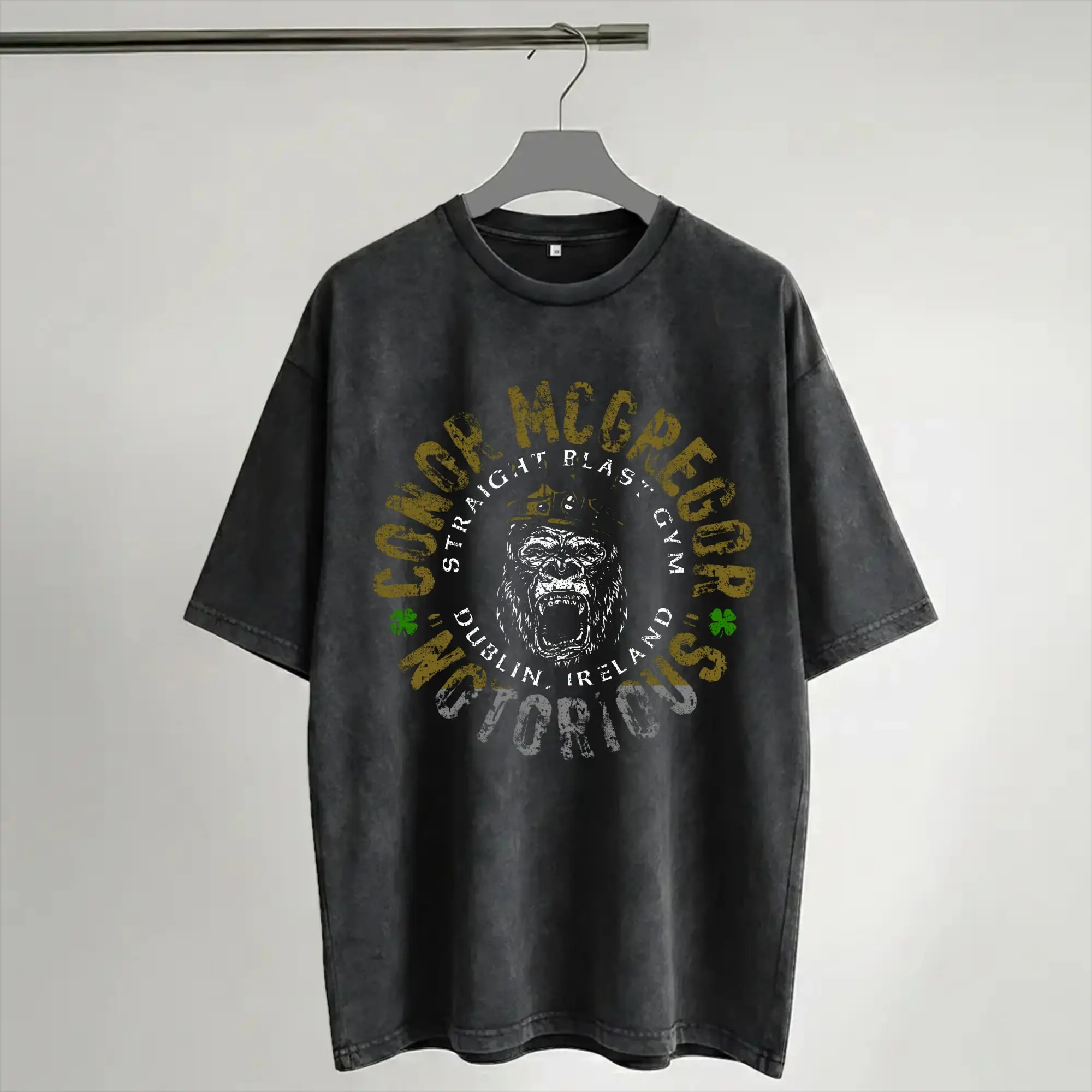 Connors Mcgregors Roaring Fighter Accessories Washed T Shirt Men Women Streetwear Hip Hop T-Shirts Summer  Tees Tops