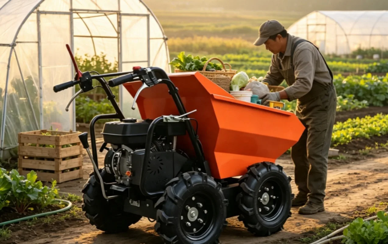 High Efficiency Mini Wheeled Yard Transport Cart With Motor Control Module For Outdoor Material Handling