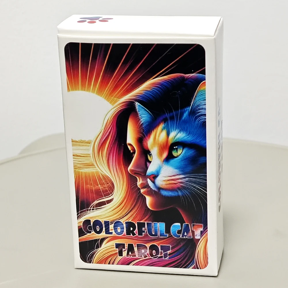 

78 Colorful Cat Tarot Cards for Beginners Feline Deck Bursts with Color and Charm 10.3*6cm