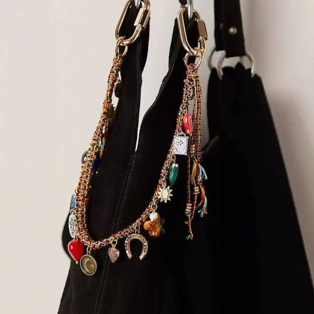 Stylish Lanyard Letter Beaded Keychain Star Charm Turkish Evil Eye Pendant Aesthetic Beaded Tassel Key Chain Phone Hanging