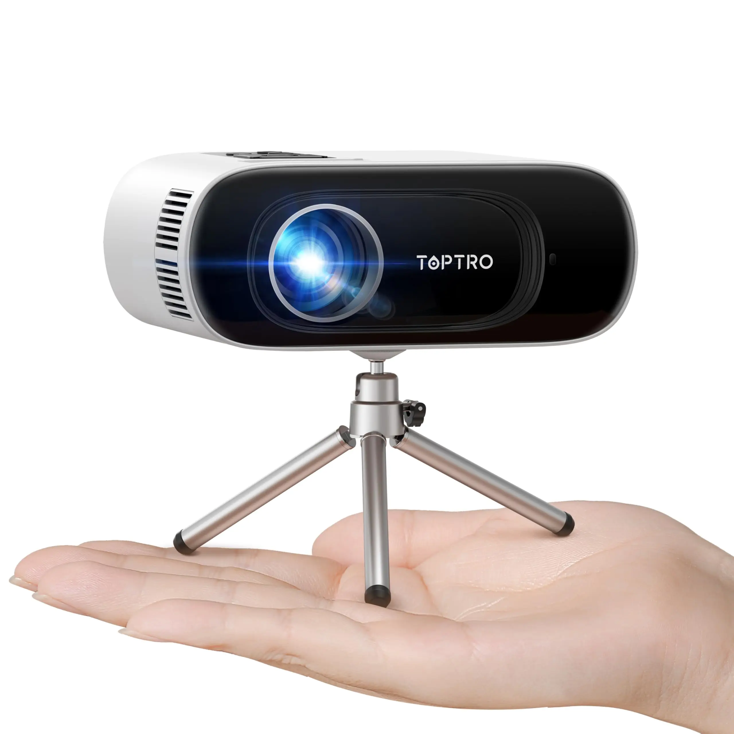 TOPTRO-Mini budgétaire Full HD, prise en charge 1080P, 16000 Lumens, Auto Keystone, WiFi, Bluetooth, vidéo, portable, cinéma maison