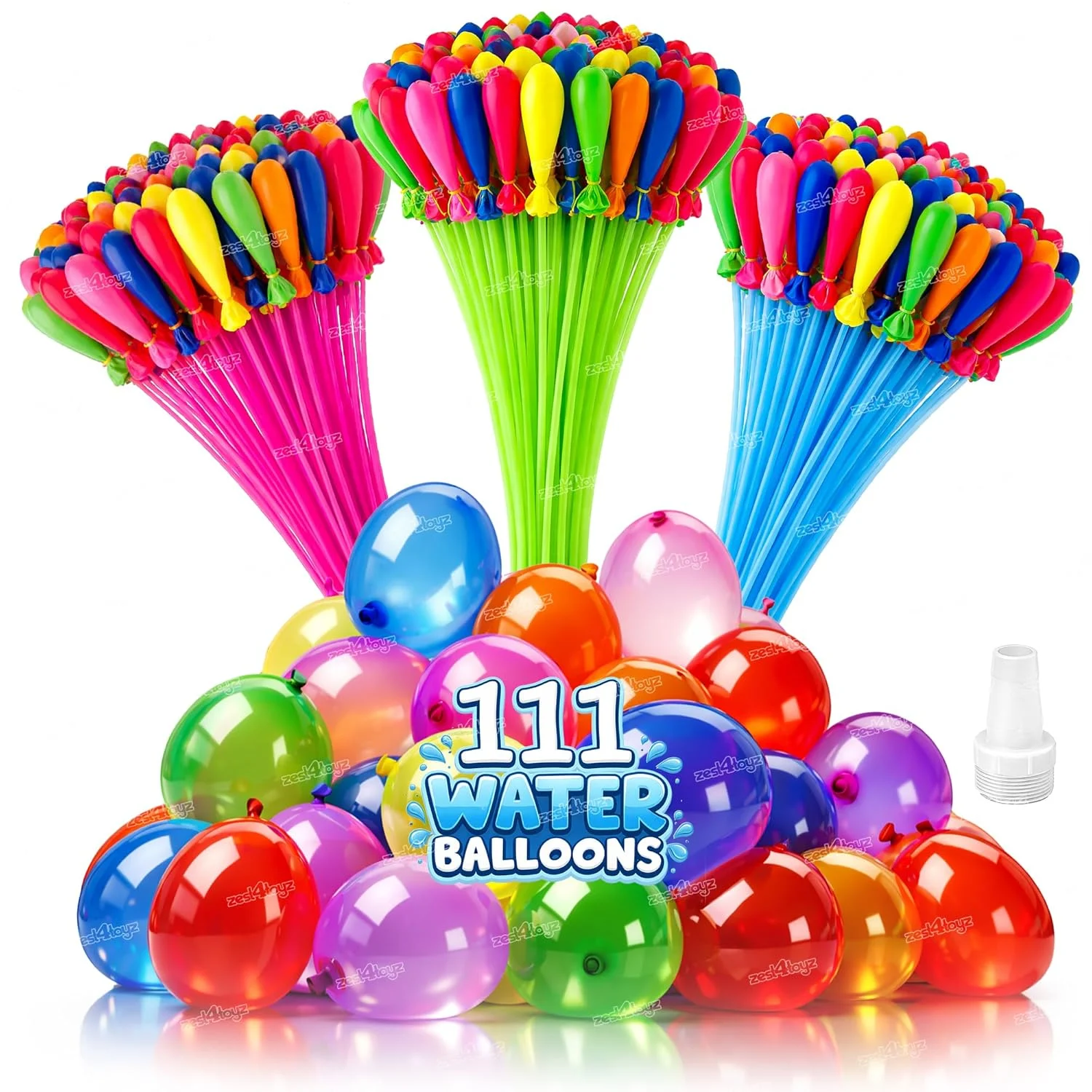 Globos de Agua de Llenado Automático (111 Piezas): Bombas de Agua de Llenado Rápido, Globos de Agua Autoatarrancables, Actividad al Aire Libre de Verano, Diversión para Fiestas
