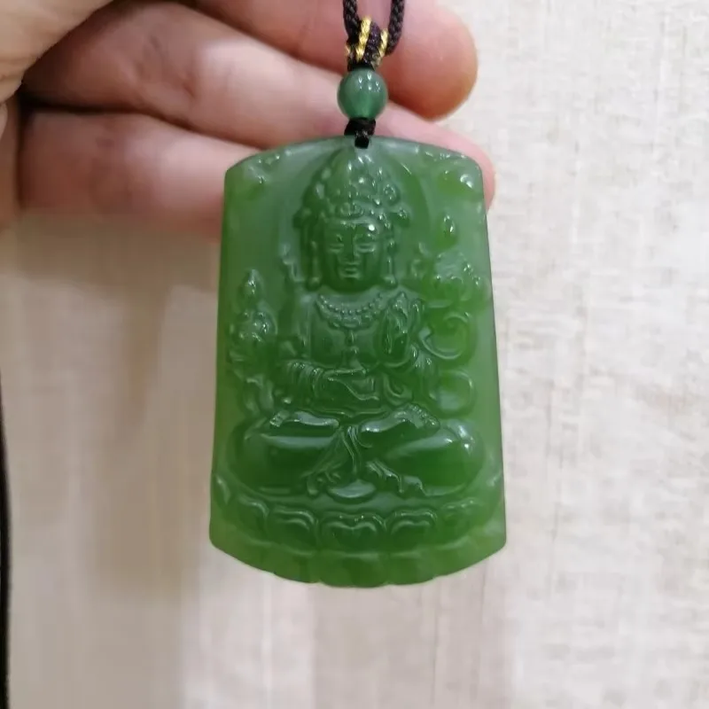 Green Handcrafted Guardian Jade Pendant, Fashionable Boutique Jewelry, Men's and Women's Eight Major Guardians Necklace Gifts