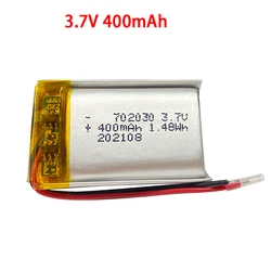 702030 3.7V  400mAh lithium polymer rechargeable battery for toys DIY MP3 GPS PSP DVR remote control drone beauty instrument