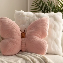 New Butterfly Pillow Throwing Pad Short Plush Cushion Cute Girl Pink Toy for Bedroom Sofa Home Decoration Home Textile Cushion