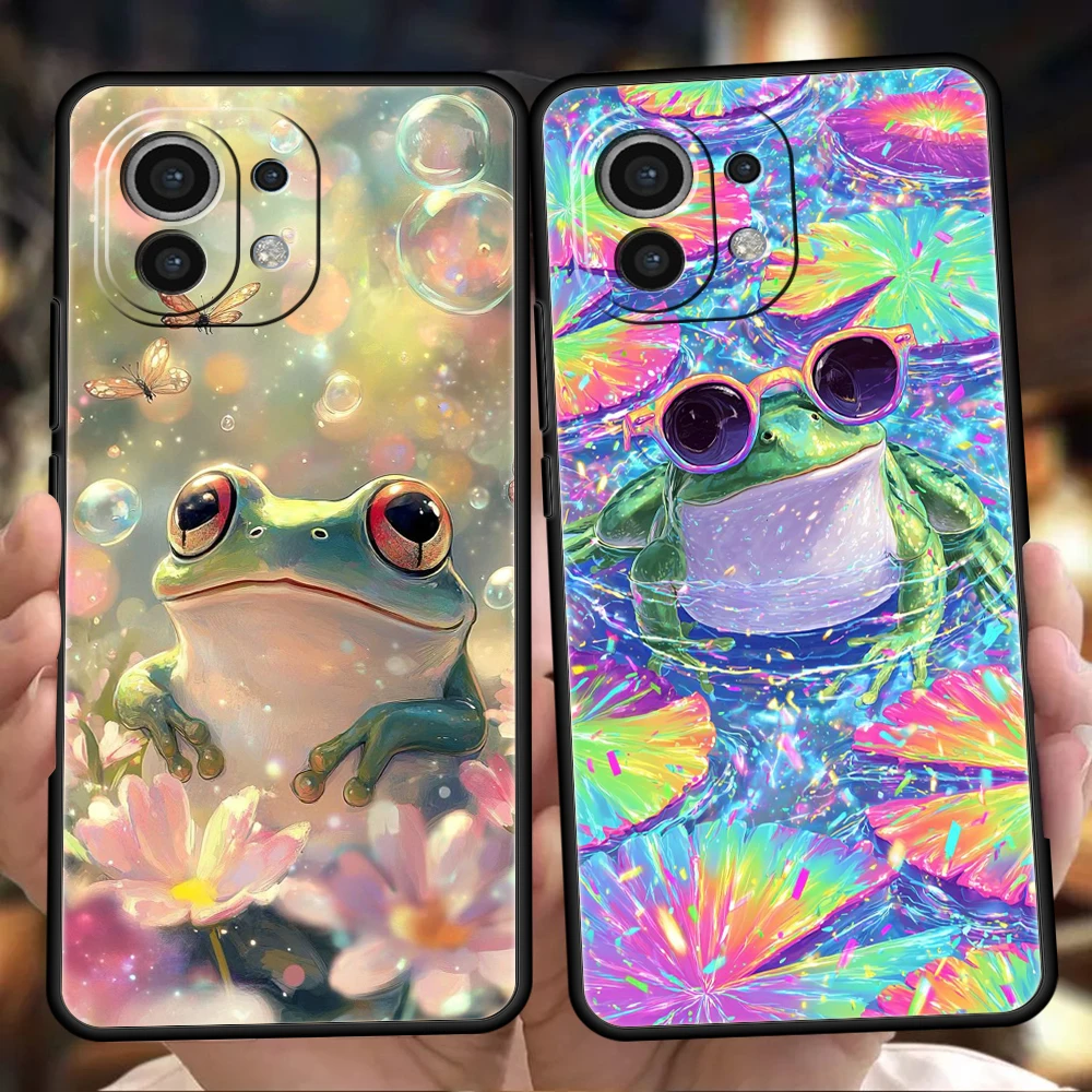 Чехол для телефона Xiaomi Poco F7 F6 F5 F4 F3 X7 X6 X5 X4 X3 NFC M4 C51 C55 GT Pro 5G, мягкий чехол из ТПУ с реалистичным принтом лягушки Чехол для телефона Xiaomi Poco F7 F6 F5 F4 F3 X7 X6 X5 X4 X3 NFC M4 C51 C55 GT Pro 5G, мягкий чехол из ТПУ с реалистичным принтом лягушки