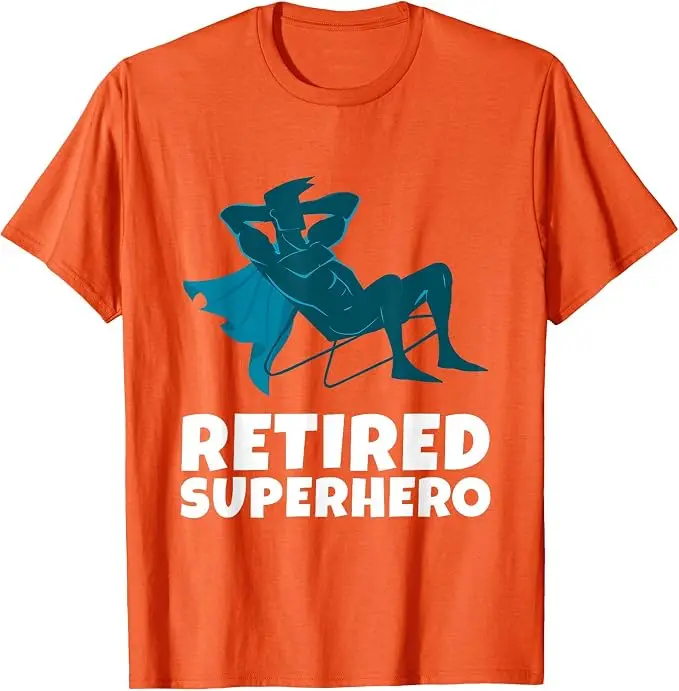 Lustiges T-Shirt für pensionierte Superhelden mit Legenden-Inschrift, Y2K-Stil, Persönliches Ruhestandsgeschenk für Opa, Modisches Herren-Oberteil – Detail 11