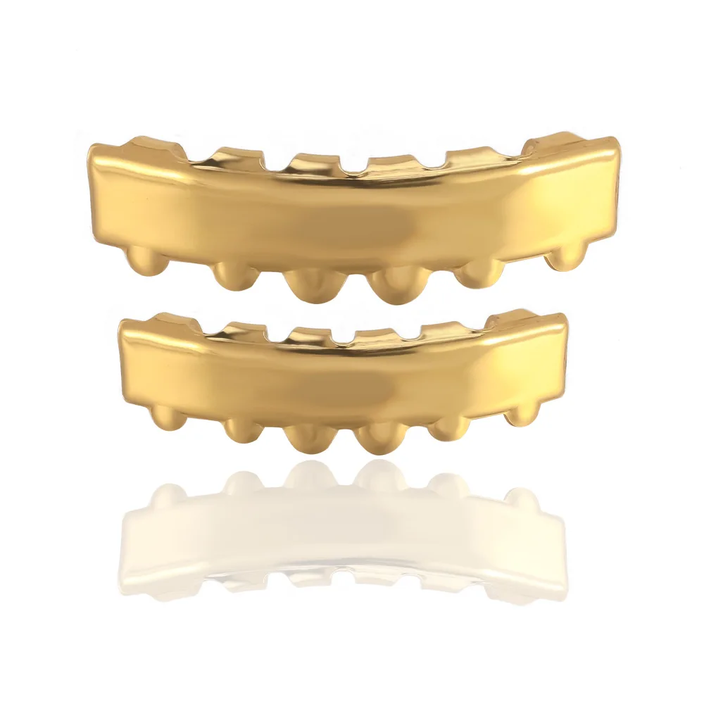 Hip-Hop Fashion, Personality, Rectangular Smooth Hip-Hop Teeth, HIPHOP Dentures, Halloween Stage Props, Trendy Braces