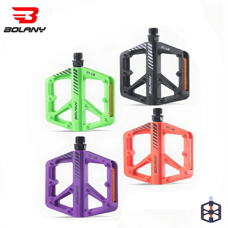 

BOLANY Nylon Bicycle Pedals ultralight and non-slip mountain bike fiber pedals dustproof and waterproof DU double bearing pedals